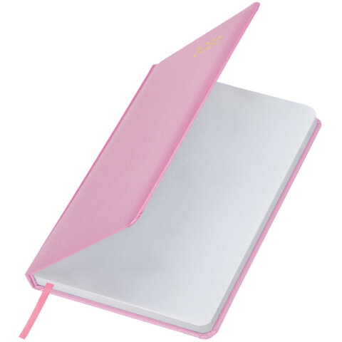 Ежедневник датированный 2026, А5, 138x213 мм, BRAUBERG "Select", балакрон, розовый, 117089