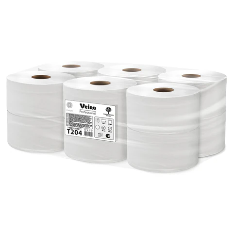 Бумага туалетная 170 м, VEIRO Professional (Система T2), КОМПЛЕКТ 12 шт., Comfort, 2-слойная, T204