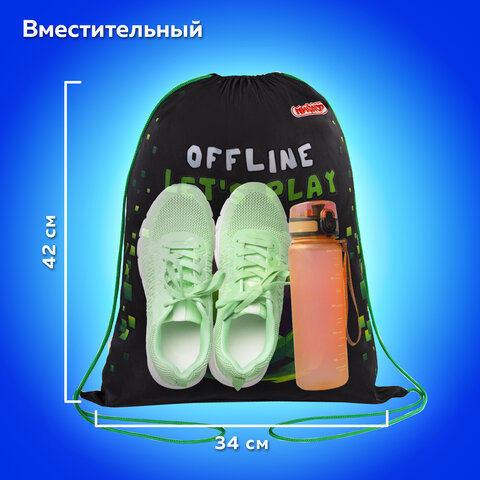 Мешок для обуви ПИФАГОР, 1 отделение, 42х34 см, "Offline", 273424