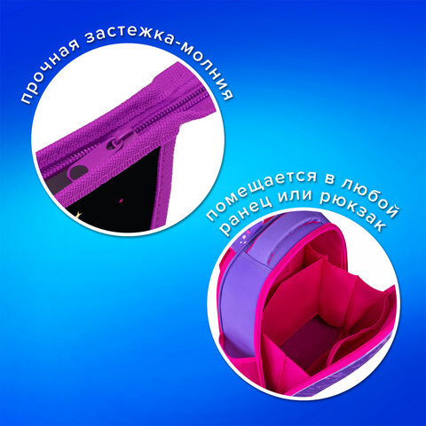 Папка для тетрадей ПИФАГОР А5, 1 отделение, пластик, на молнии, "Anime sign", 273328