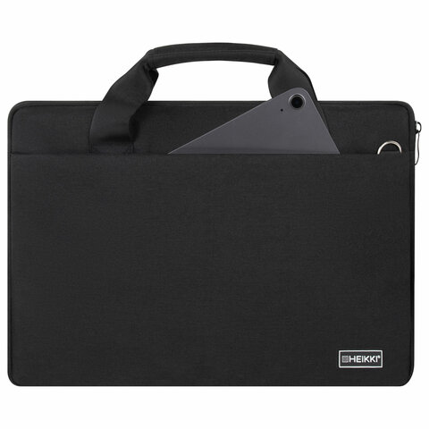 Сумка портфель HEIKKI PROFITABLE (ХЕЙКИ) с отделением для ноутбука 14", 2 кармана, черная, 26х36х3 см, 272598