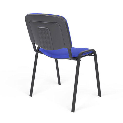 Стул для персонала и посетителей "ИЗО", черный каркас, ткань черно-синяя, В-12/С-14