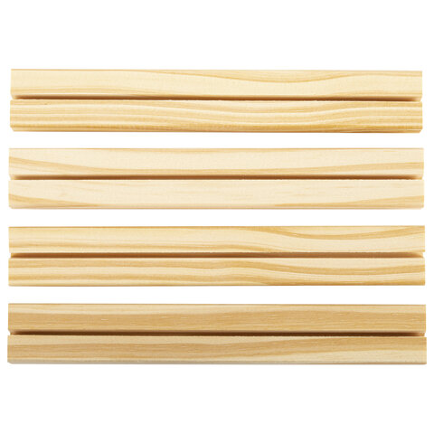 Ценникодержатель деревянный (ценники, реклама, фото) 21х3х2 см, КОМПЛЕКТ 4 шт., BRAUBERG, 291315