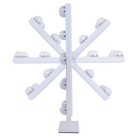 Зеркало для макияжа гримерное с подсветкой, 12 LED-ламп, 3 режима свечения, размер 29х38 см, работа от сети 220V, цвет белый, BRABIX, 609336