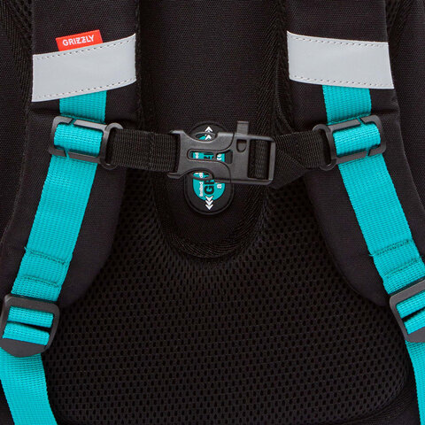 Ранец GRIZZLY анатомическая спинка, c бейджем, для мальчиков, "THE COOLEST", 36х28х20 см, RAz-587-9/1