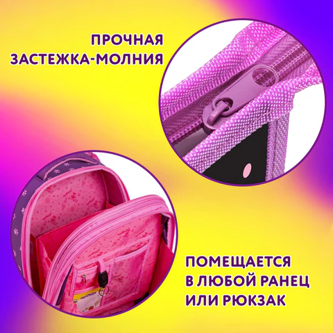 Папка для тетрадей ЮНЛАНДИЯ А4, 1 отделение, пластик, на молнии, "Cat squad", 273347