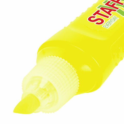 Текстовыделитель STAFF "EVERYDAY HL-707", ЖЕЛТЫЙ, линия 1-5 мм, скошенный наконечник, 152542
