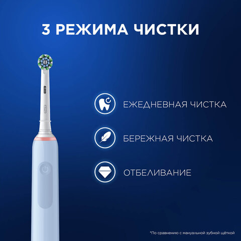 Зубная щетка электрическая ORAL-B (Орал-би) Pro-Series 3, Голубая, 1 сменная насадка, 741751