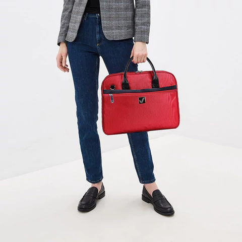 Сумка портфель BRAUBERG DANDY с отделением для ноутбука 15,6", 3 кармана, "Dialog", красная, 30х40х7 см, 240462
