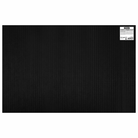 Коврик придверный 60х90 см, ЧЕРНЫЙ пластиковый грязезащитный, толщина 10 мм, "ТРАВКА", PRIMILA (ПРИМИЛА), 701066