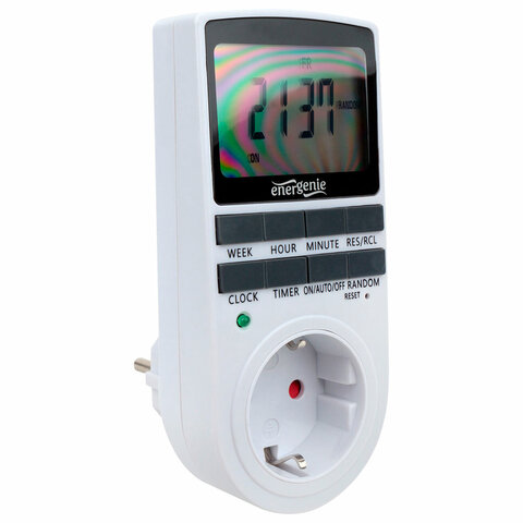 Таймер электрический ENERGENIE LCD-дисплей 2,3" белый, EG-SST-01