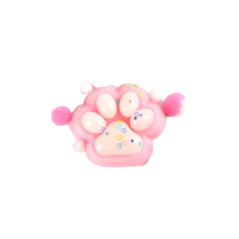 Игрушка-антистресс "ДВУХЦВЕТНАЯ КОШАЧЬЯ ЛАПКА С ПОМПОНАМИ", 7х6 см, ассорти 4 вида, дисплей, JOLLY JOT (ДЖОЛЛИ ДЖОТ), 665768