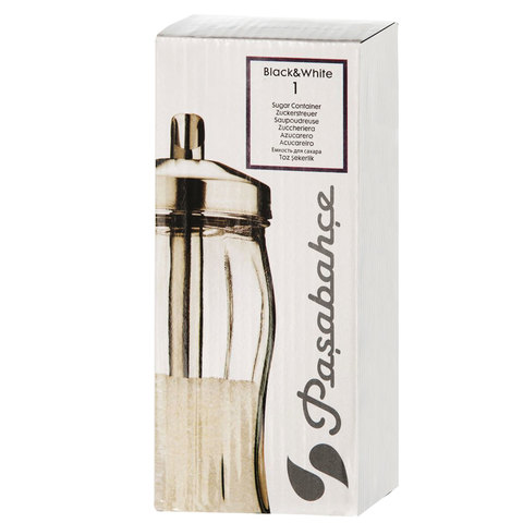 Сахарница с дозатором, объем 260 мл, PASABAHCE "Black&White", фирменная подарочная упаковка, 80078