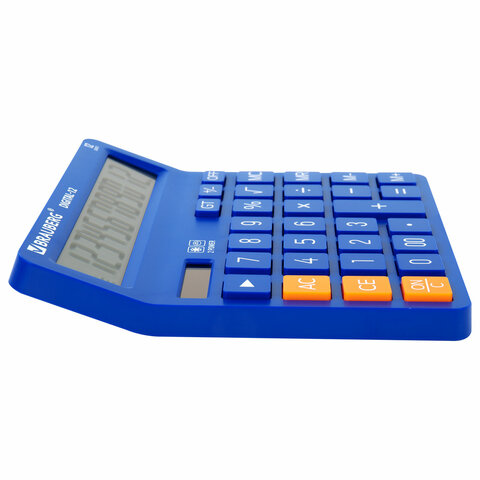 Калькулятор настольный BRAUBERG DIGITAL-12-BL (151х152 мм), 12 разрядов, двойное питание, СИНИЙ, 272969