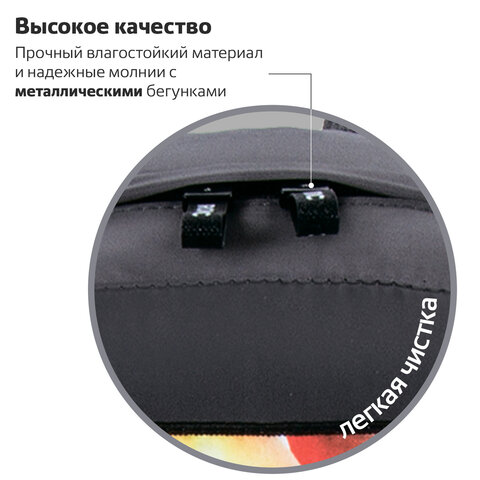 Рюкзак BRAUBERG FASHION CITY, универсальный, карман-антивор, "Meeting", черный, 44х31х16 см, 229963