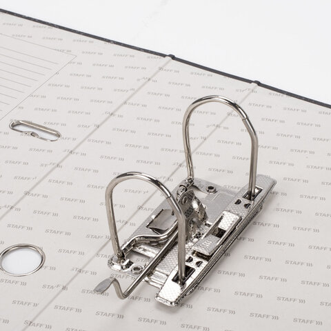 Папка-регистратор STAFF "Basic" БЮДЖЕТ с мраморным покрытием, 70 мм, без уголка, черный корешок, 227185