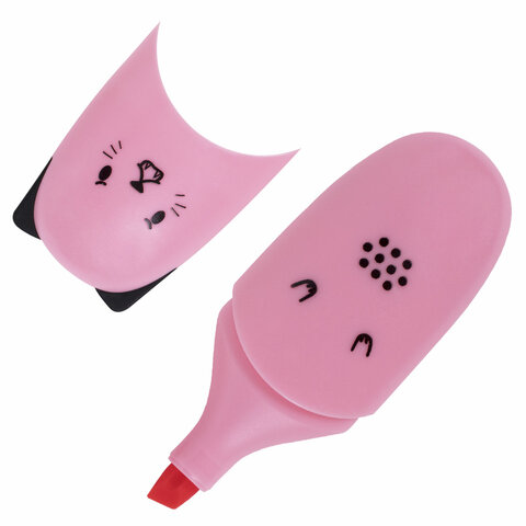Набор текстовыделителей мини 12 ЦВЕТОВ BRAUBERG KIDS "CUTE CATS", линия 1-5 мм, 152437