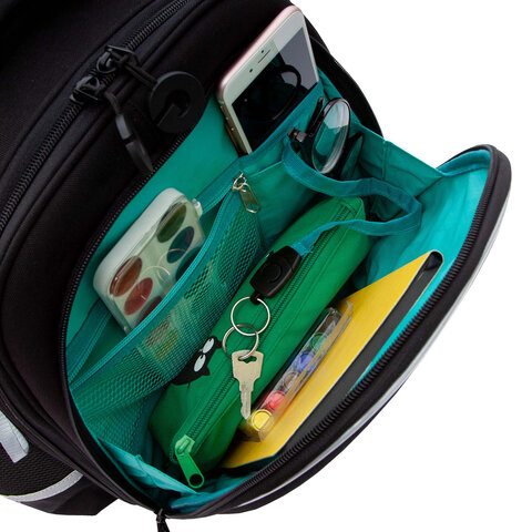 Ранец GRIZZLY анатомическая спинка, c бейджем, для мальчиков, "THE COOLEST", 36х28х20 см, RAz-587-9/1