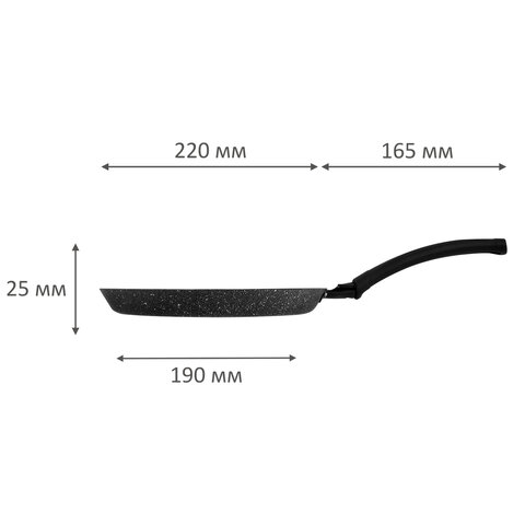 Сковорода блинная 22 см антипригарное покрытие, soft-touch ручка, SCOVO "Hi-Black", HB-039