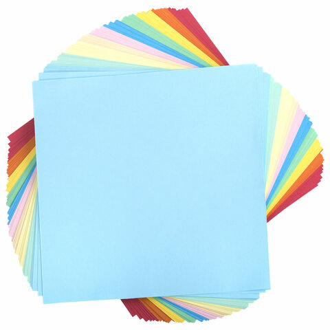 Бумага для оригами и аппликаций 21х21 см, 100 листов, 10 цветов, ОСТРОВ СОКРОВИЩ, 111947