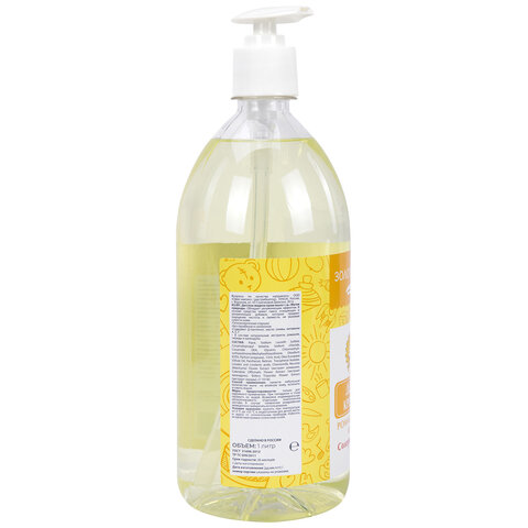 Мыло-крем жидкое гипоаллергенное 1 л, ЗОЛОТОЙ ИДЕАЛ KIDS "Ромашка, череда и календула", дозатор, 609430