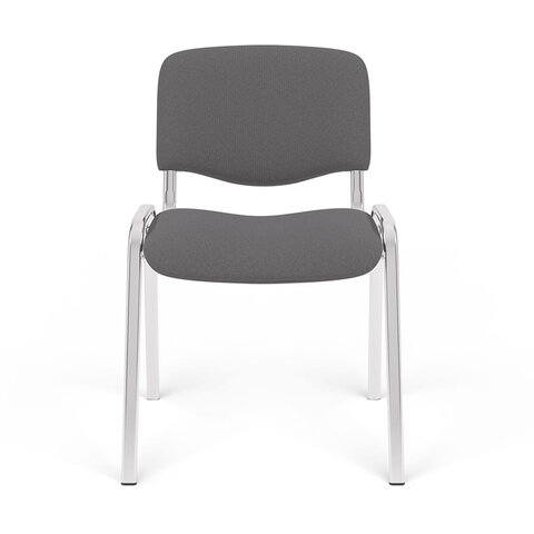 Стул для персонала и посетителей "ИЗО", хромированный каркас, ткань серая С-73, В-40