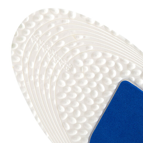 Стельки для обуви с АМОРТИЗИРУЮЩИМИ ВСТАВКАМИ, материал EVA, размер RU 38-44 / EU 39-45, с линиями выреза, SHEGRA (ШЕГРА), 700751