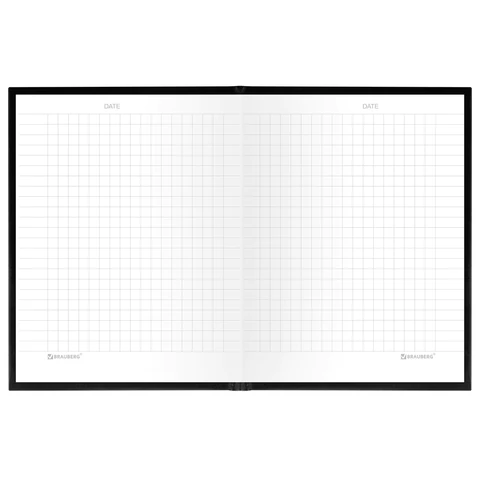 Блокнот МАЛЫЙ ФОРМАТ 110х147 мм, А6, 80 л., твердый, клетка, BRAUBERG "Minimal", черный, 116444
