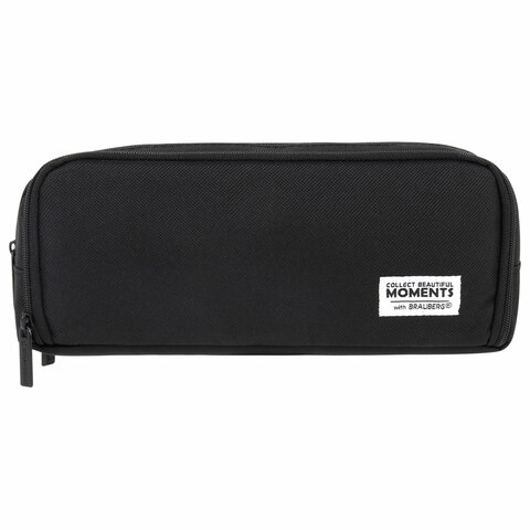 Пенал-органайзер BRAUBERG, 2 откидные планки, полиэстер, 23x9х7 см, "Total black", 272317