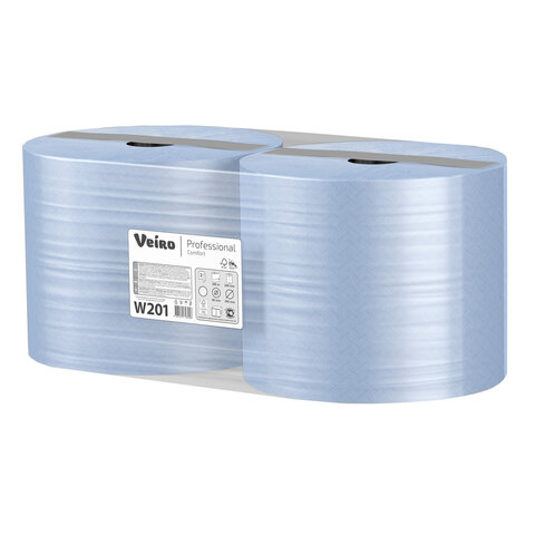 Бумага протирочная VEIRO (Система W1), КОМПЛЕКТ 2 шт., 1000 листов в рулоне, 24х35 см, 2-слойная, Comfort, W201