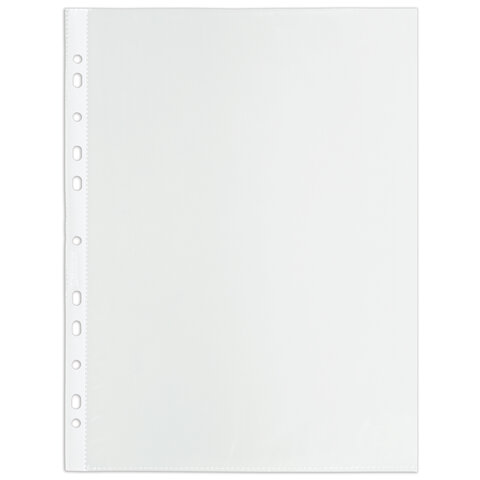 Папки-файлы перфорированные, А4, BRAUBERG "STANDARD", комплект 100 шт., гладкие, 45 мкм, 226831