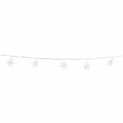 Электрогирлянда-нить комнатная 10 м, 80 LED, с насадками, вид: "Снежинки", тёплый белый, USB, ЗОЛОТАЯ СКАЗКА, 592204