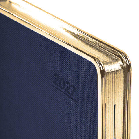 Ежедневник датированный 2027, А5, 148х218 мм, GALANT "Infinity Gold", под кожу, темно-синий, 118065