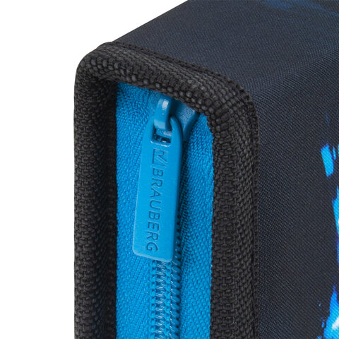 Пенал BRAUBERG с наполнением, 1 отделение, 1 откидная планка, 24 предмета, 21х14 см, "Night race", 272352