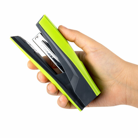 Степлер №24/6, 26/6 BRAUBERG "SUPER", до 30 листов, зелено-черный, 272741