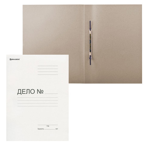 Скоросшиватель картонный мелованный BRAUBERG, гарантированная плотность 440 г/м2, до 200 листов, 128987