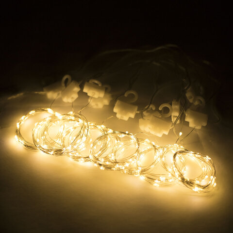 Электрогирлянда-занавес комнатная вид: "Штора", 3х3 м, 300 LED, тёплый белый, USB, ЗОЛОТАЯ СКАЗКА, 592556