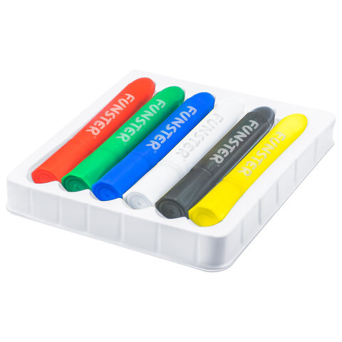 Аквагрим для лица и тела 6 ярких цветов, FUNSTER, легко смываются, 192571