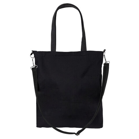 Сумка шоппер HEIKKI EQUIP (ХЕЙКИ), канвас, карманы, 38х35 см, черный, 272441