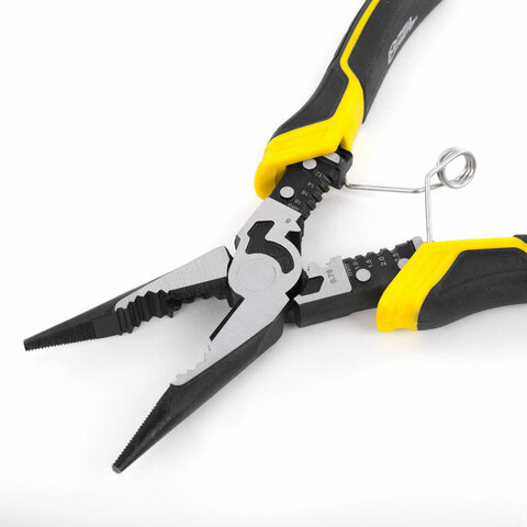 Длинногубцы многофункциональные 12 в 1, 220 мм, CR-V – хромванадиевая сталь, ГРАНДМАСТЕР, LNP-220, 671254