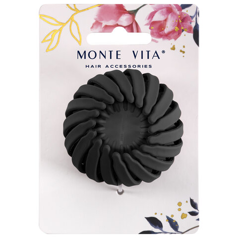 Заколка для волос, для хвоста и пучка, диаметр 6 см, soft-touch, АССОРТИ, MONTE VITA (МОНТЕ ВИТА), 457127