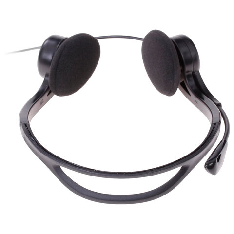 Наушники с микрофоном (гарнитура) LOGITECH PC 960, проводная, компьютерная, 2,4 м, стерео, USB, черная, 981-000100