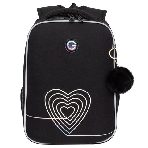 Ранец GRIZZLY анатомическая спинка, 2 отделения, для девочек, "INFINITY", 37х26х16 см, RAw-594-2/1