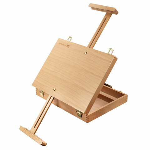 Этюдник-мольберт из бука настольный с ящиком, 38х28х55 см, холст до 45 см, BRAUBERG ART, 192250