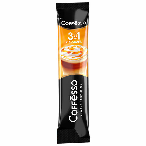Кофе растворимый порционный COFFESSO "3 в 1 Caramel", пакетик 15 г, 102149