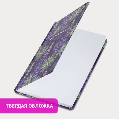 Ежедневник недатированный с резинкой А5 (145х203 мм), BRAUBERG, твердый, 128 л., "Beautiful Flowers", 114558