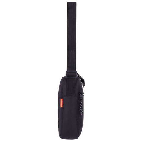 Сумка на плечо BRAUBERG COMPACT, два кармана, черная, 22х17х6 см, 271687