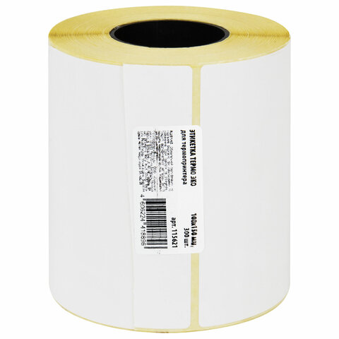 Этикетка ТермоЭко (100х150 мм), 300 этикеток в ролике, светостойкость до 2 месяцев, 115621