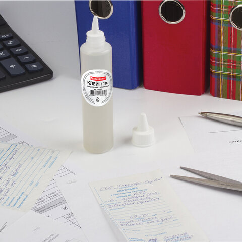 Клей канцелярский силикатный BRAUBERG "Classic" (для бумаги, картона) 110 г, 224599