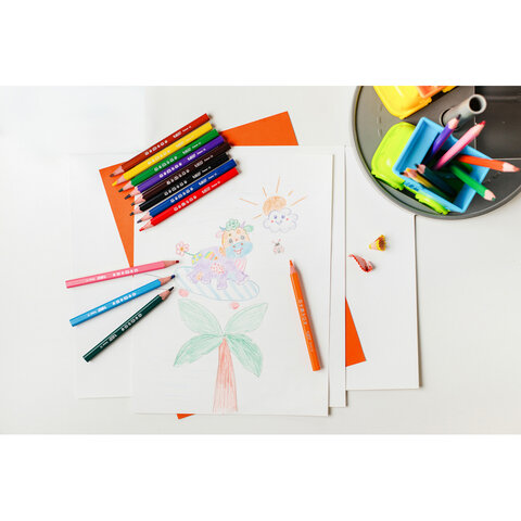 Карандаши цветные утолщенные BIC "Kids Evolution Triangle", 12 цветов, трехгранные, грифель 4 мм, 8297356, 82973511